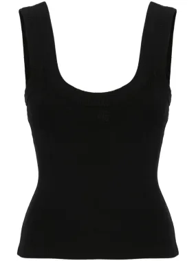 Tank top with embossed logo