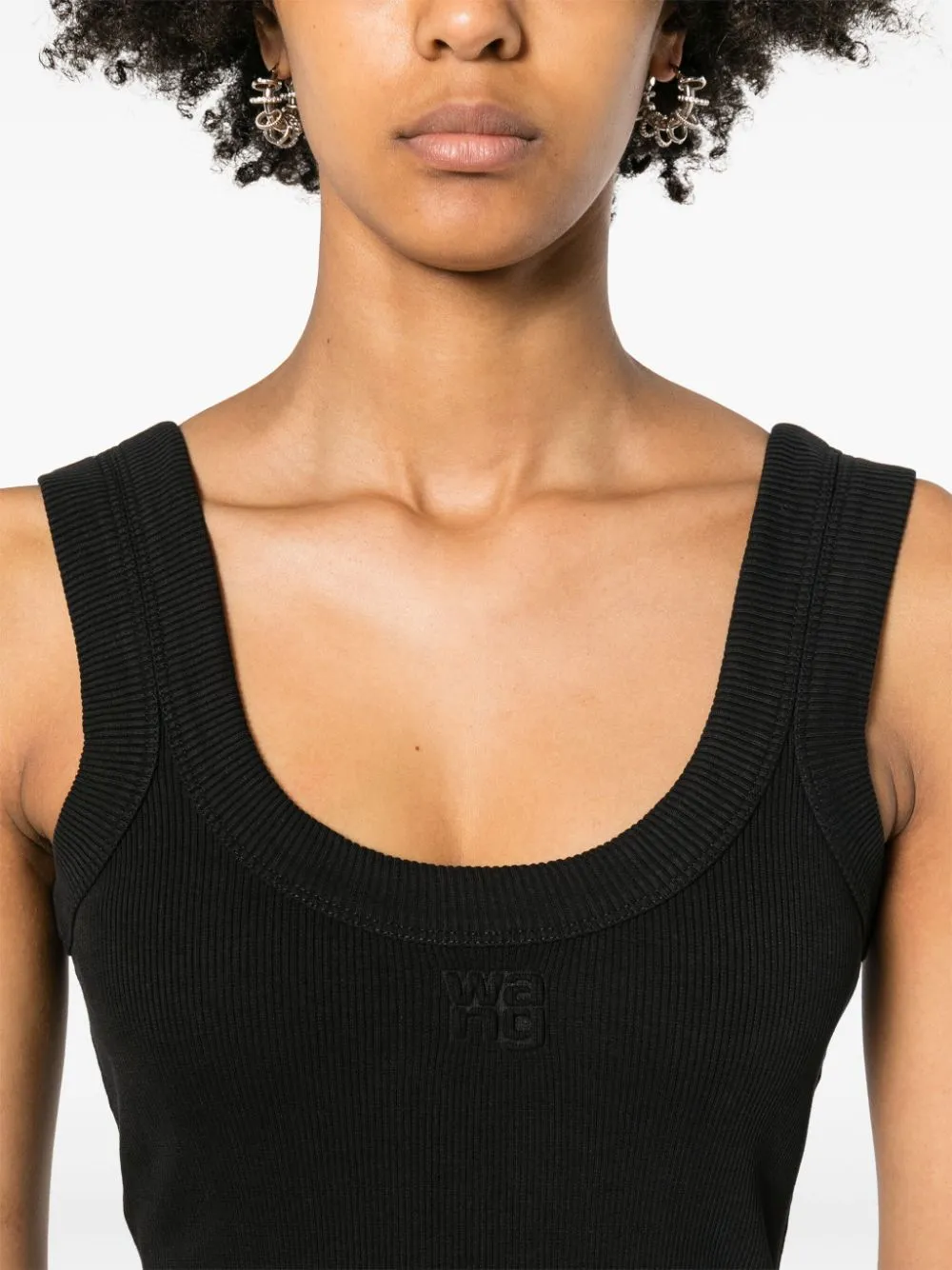 Tank top with embossed logo