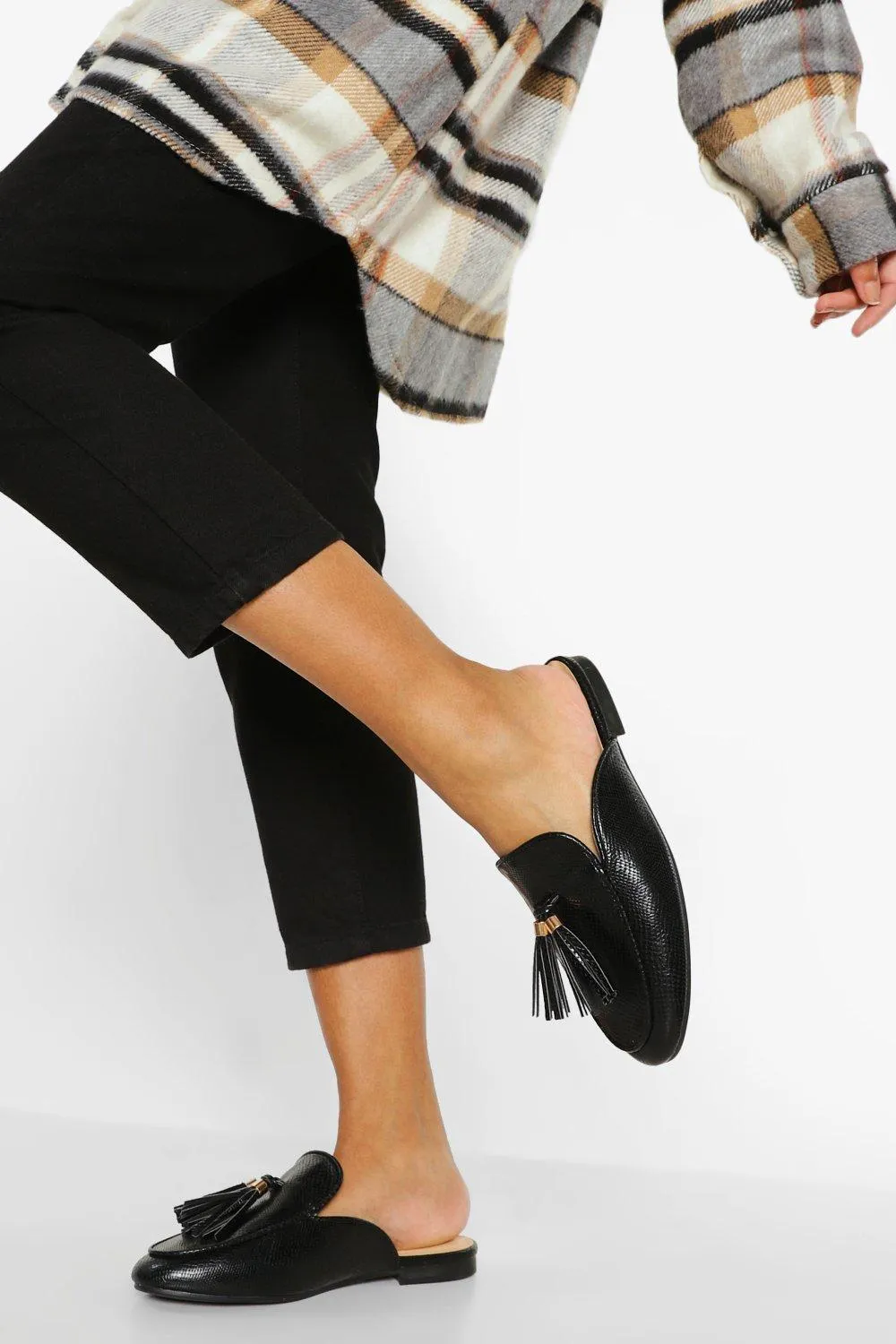 Tassel Detail Mule Loafers