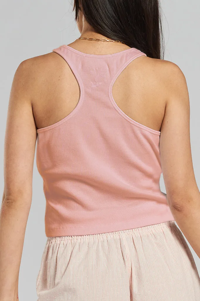 Teasel ribbed stretch-cotton vest - Dawnlight Coral
