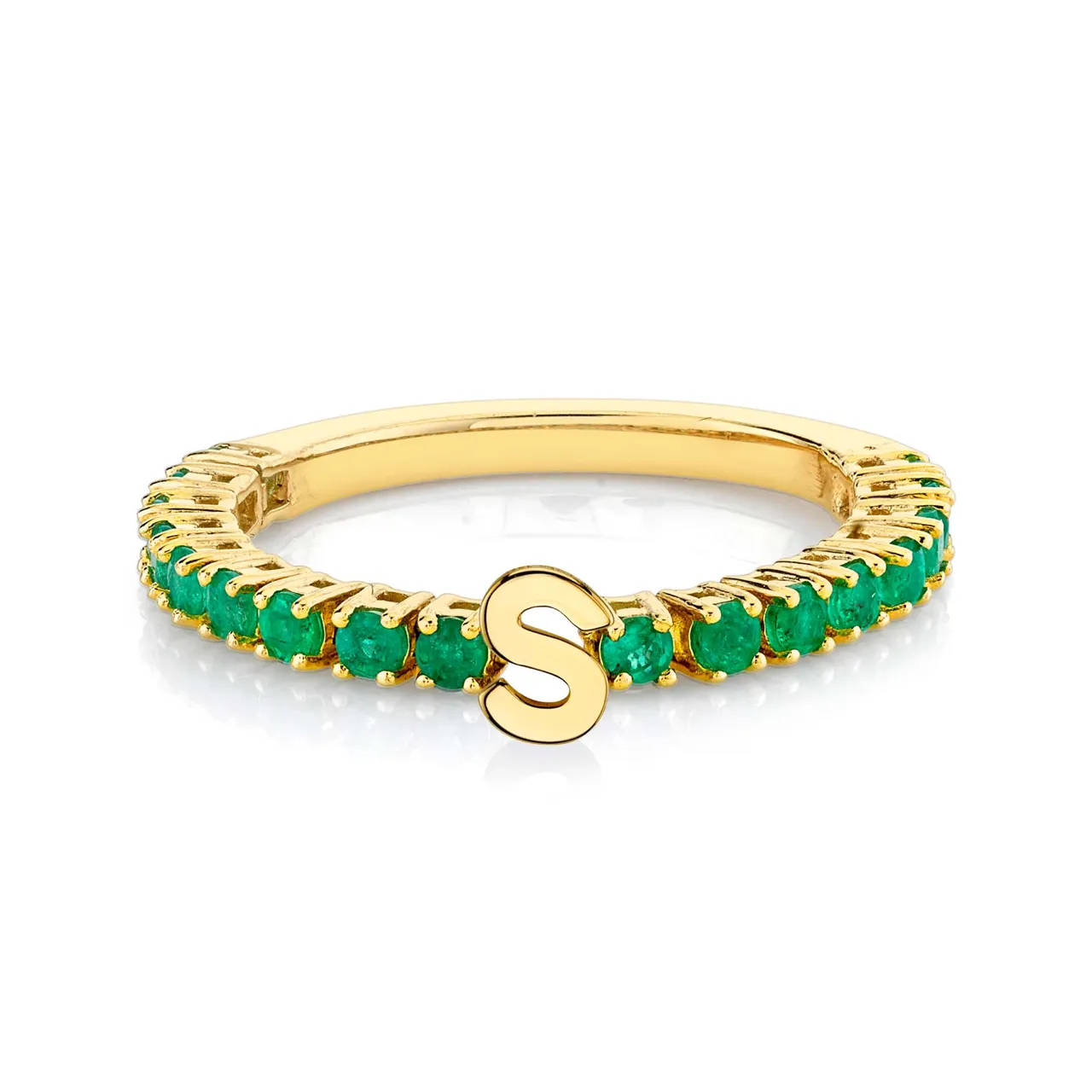 Tennis Ring - Emerald / 14k Yellow Gold