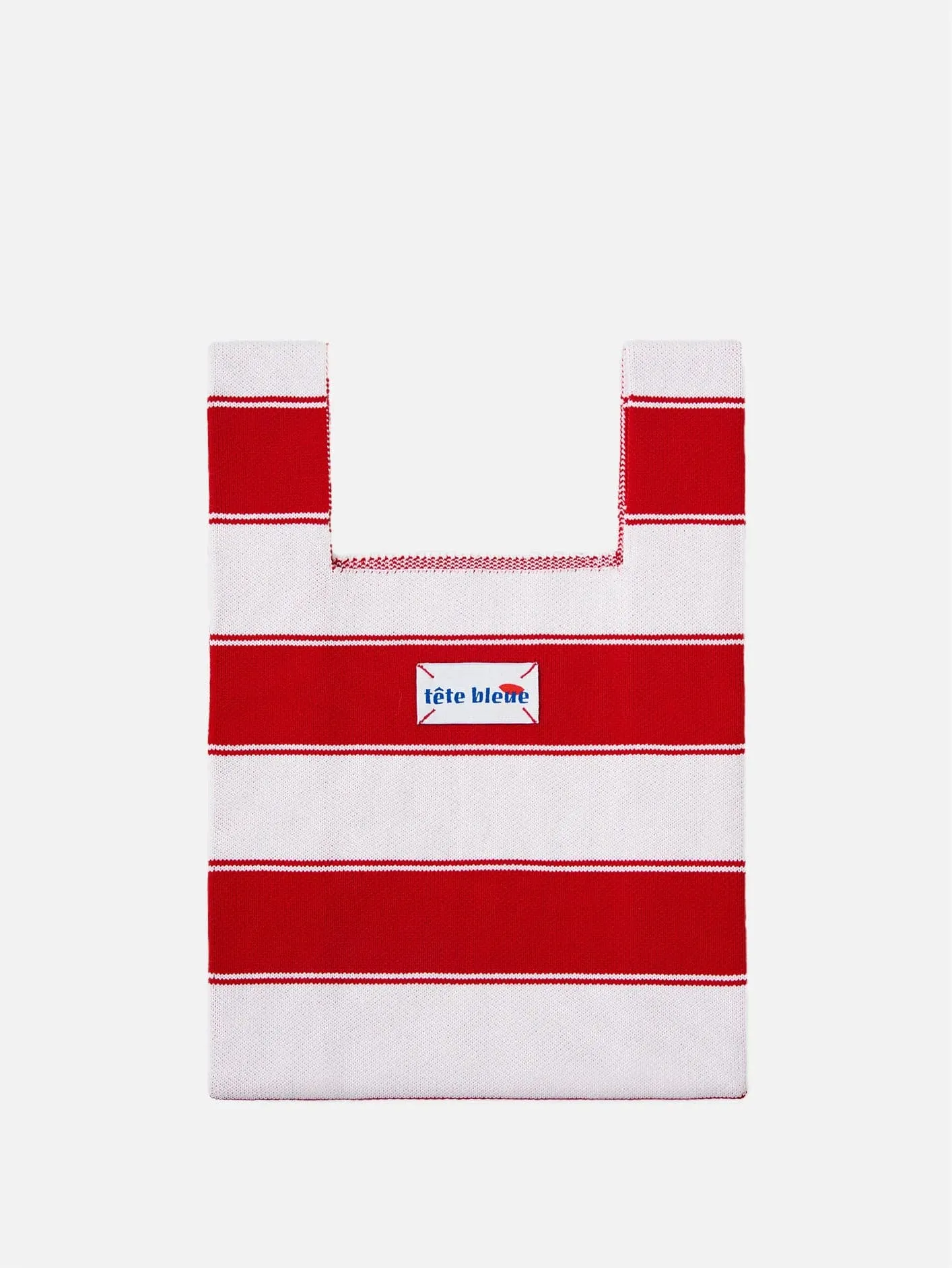 TETE BLEUE Lea Striped Knit Tote Bag - Red