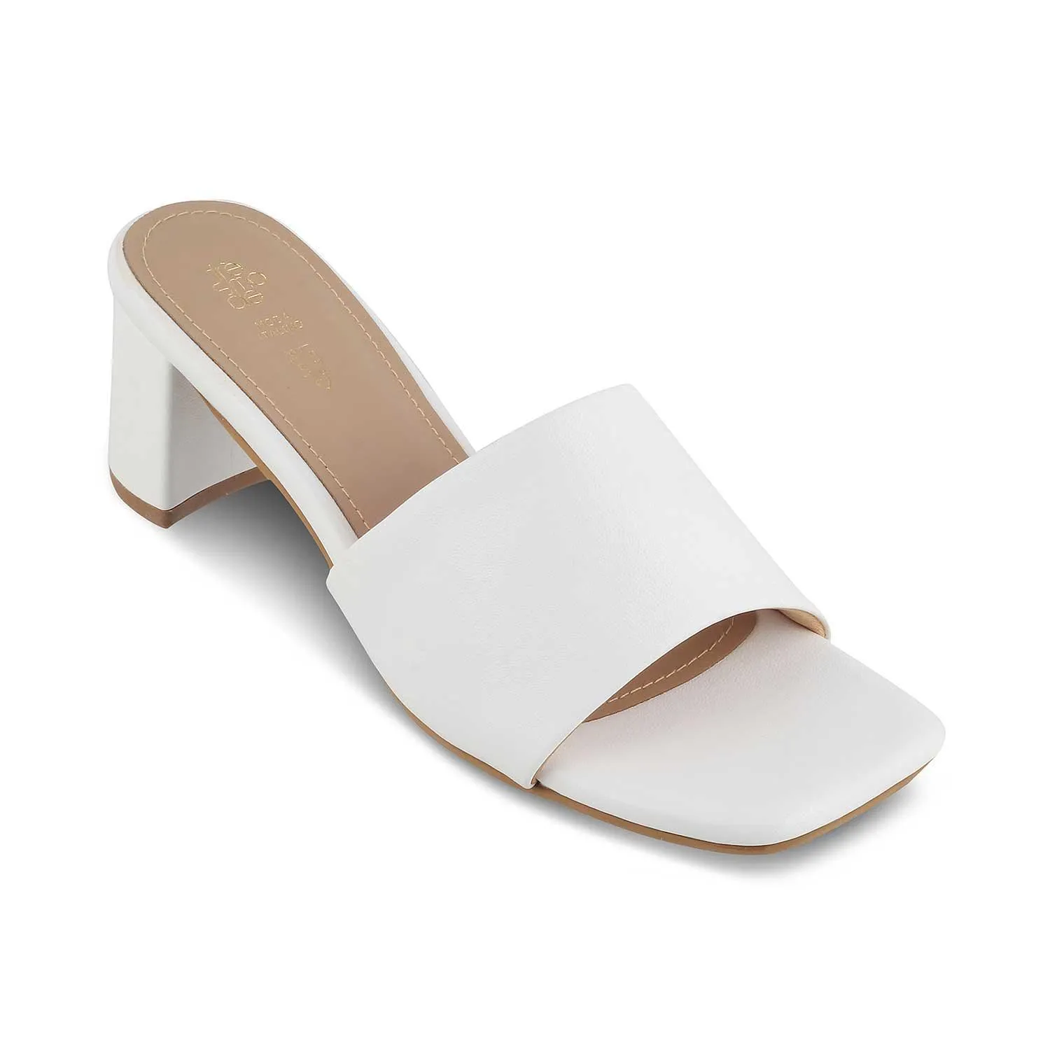 The Barie White Women's Casual Block Heel Sandals Tresmode