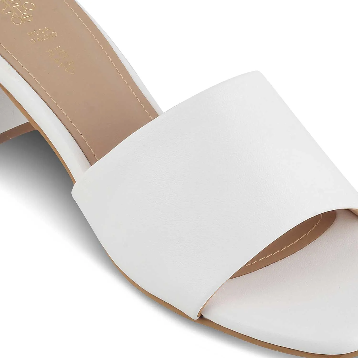 The Barie White Women's Casual Block Heel Sandals Tresmode