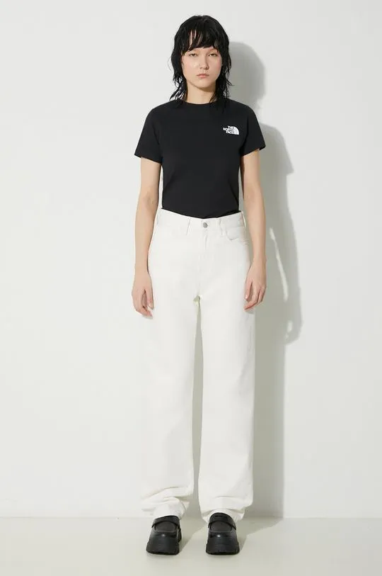 The North Face cotton t-shirt W S/S Redbox Slim Tee women’s black color NF0A87NMJK31