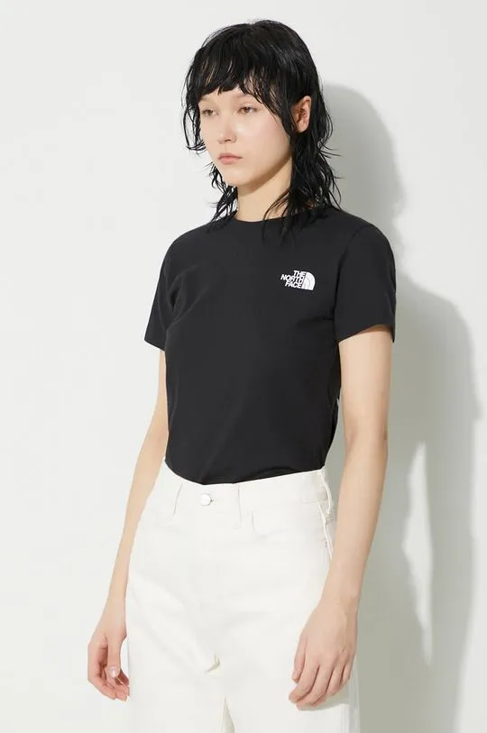The North Face cotton t-shirt W S/S Redbox Slim Tee women’s black color NF0A87NMJK31