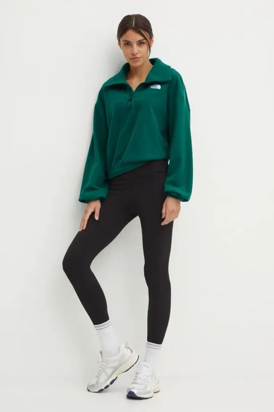 The North Face fleece sweatshirt 100 Glacier Half Zip Fleece green color smooth NF0A89J9NL11