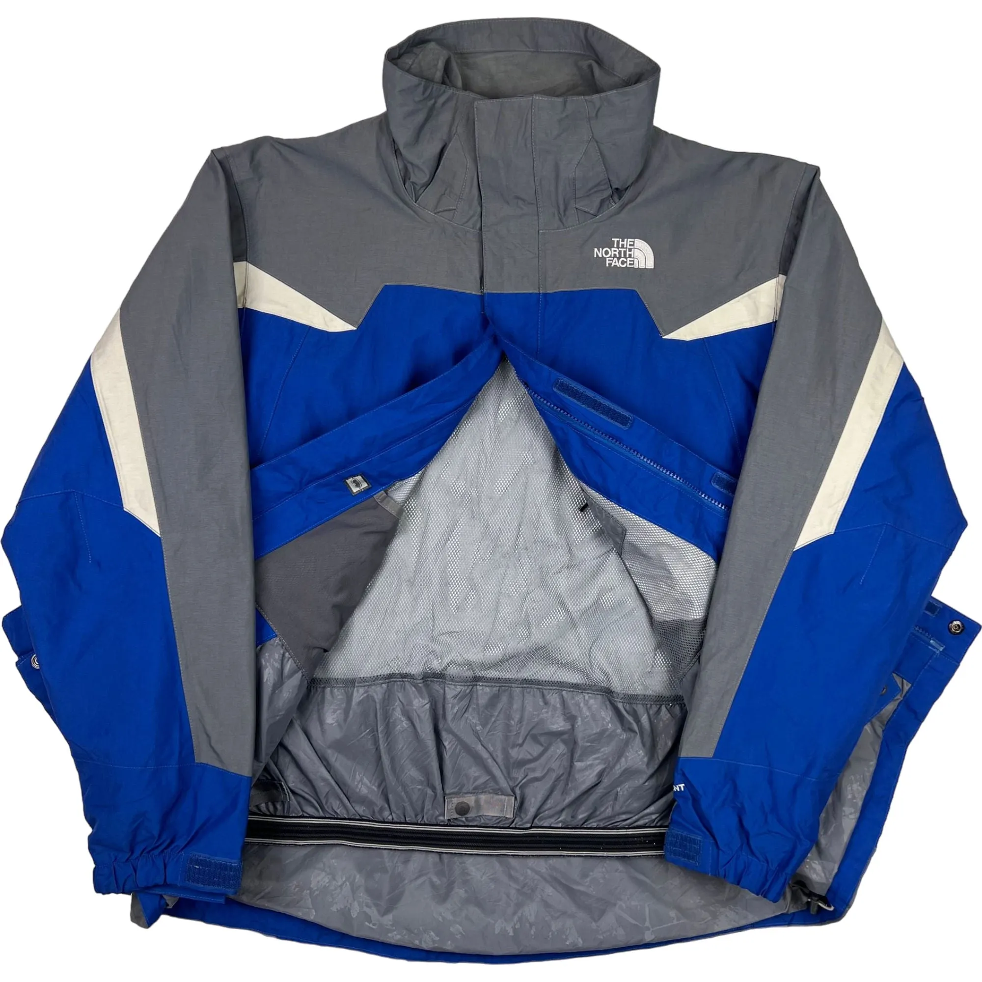 The North Face Hyvent Hooded Windbreaker Jacket Blue Grey