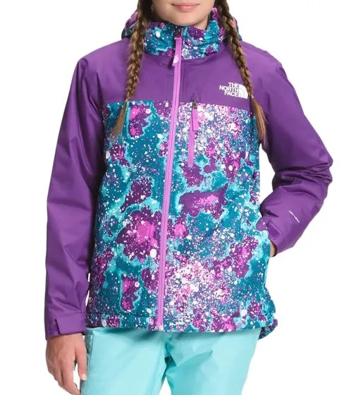 THE NORTH FACE Snowquest Plus Chaqueta de invierno repelente al agua para niñas con capucha extraíble Chaqueta para la nieve con