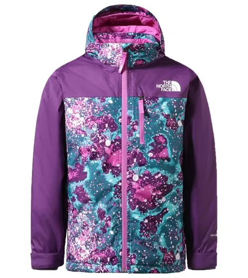 THE NORTH FACE Snowquest Plus Chaqueta de invierno repelente al agua para niñas con capucha extraíble Chaqueta para la nieve con