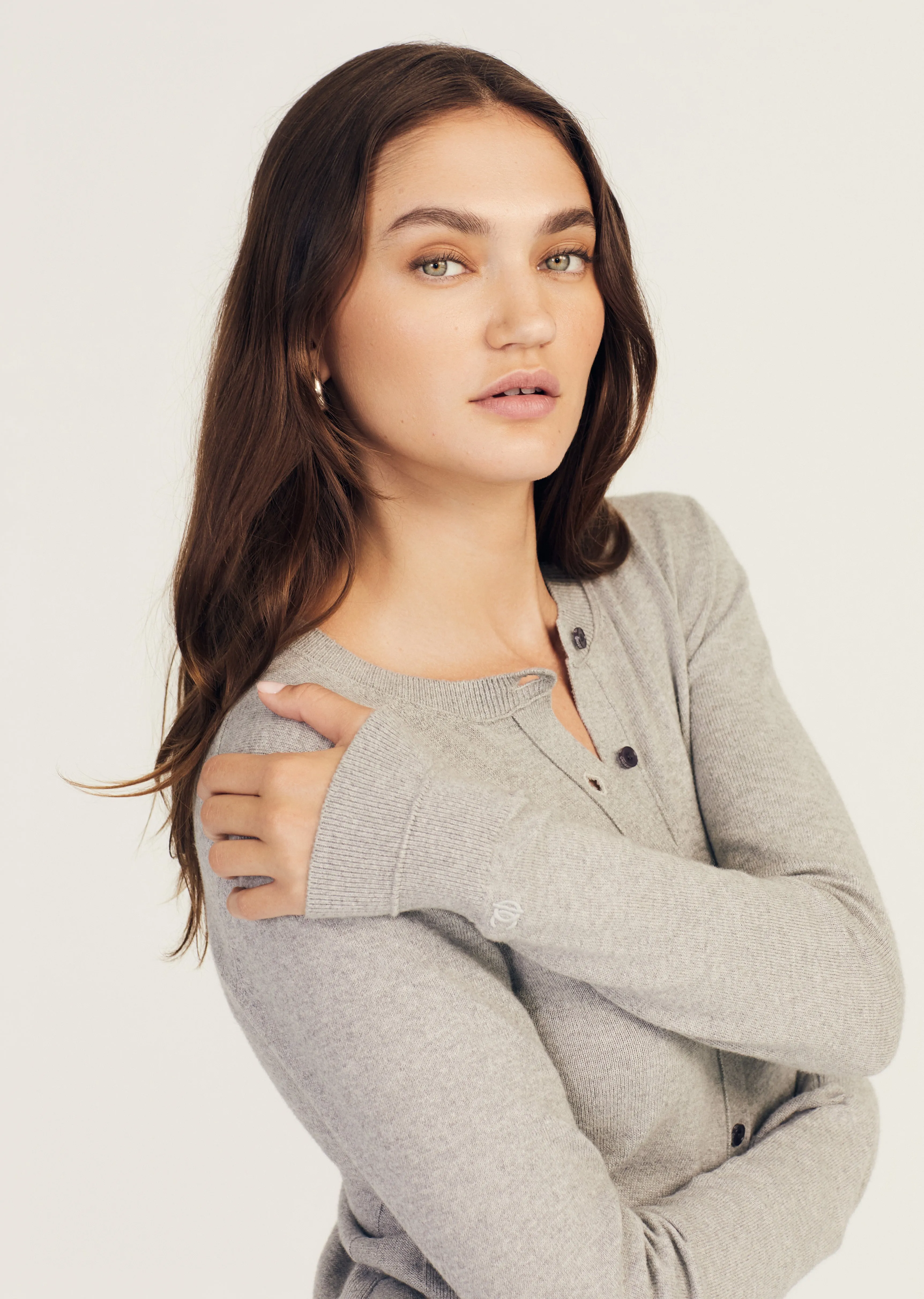 Thibeaut Long Sleeve Cardigan - Medium Heather Grey