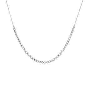 Thin Half Tennis Necklace | 0.50 Carat Diamond | 14K White Gold