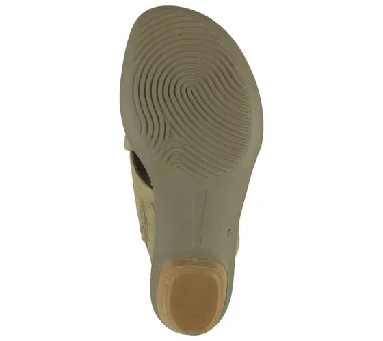 Think! Mules pour femmes, sandales en cuir véritable, pantoufles aspect tressé, chaussures à enfiler 3-000594-7000 vert