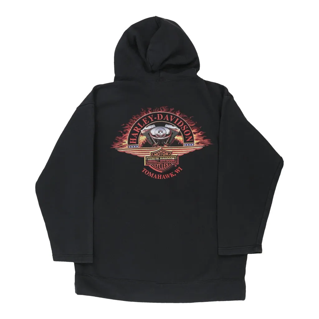 Tomahawk, Wisconsin Harley Davidson Hoodie - Medium Black Cotton Blend