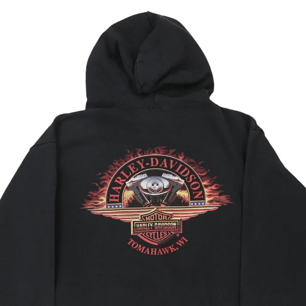 Tomahawk, Wisconsin Harley Davidson Hoodie - Medium Black Cotton Blend