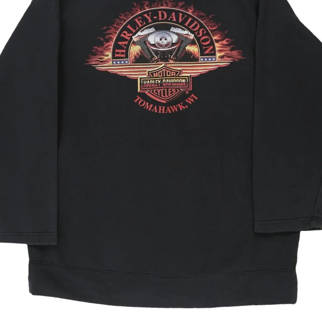 Tomahawk, Wisconsin Harley Davidson Hoodie - Medium Black Cotton Blend