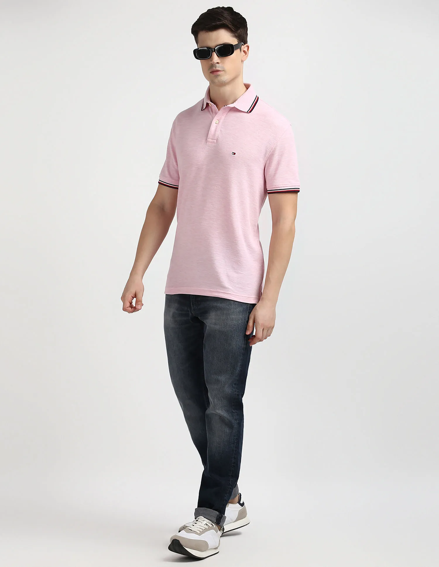 Tommy Hilfiger Cotton Heathered Polo Shirt