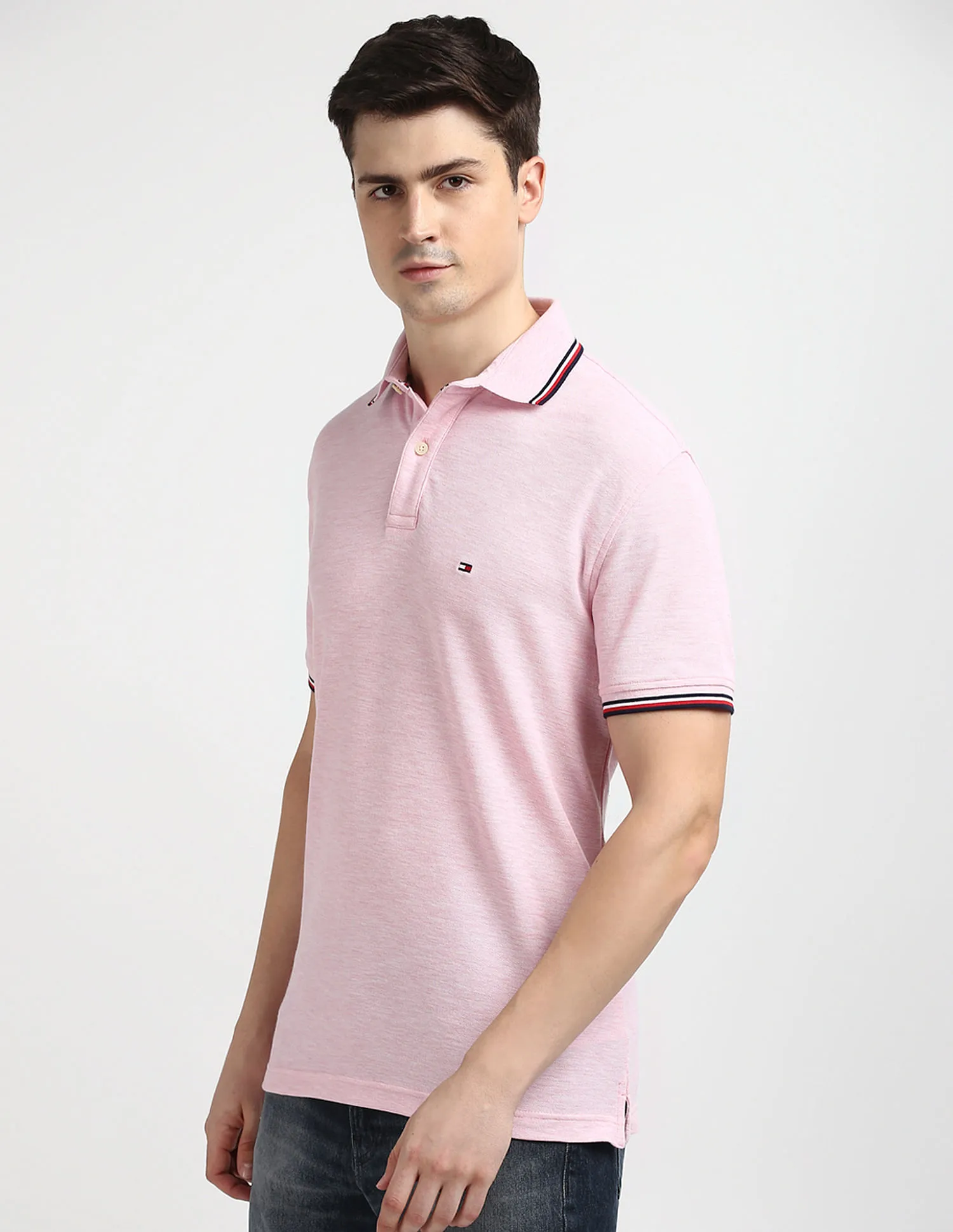 Tommy Hilfiger Cotton Heathered Polo Shirt