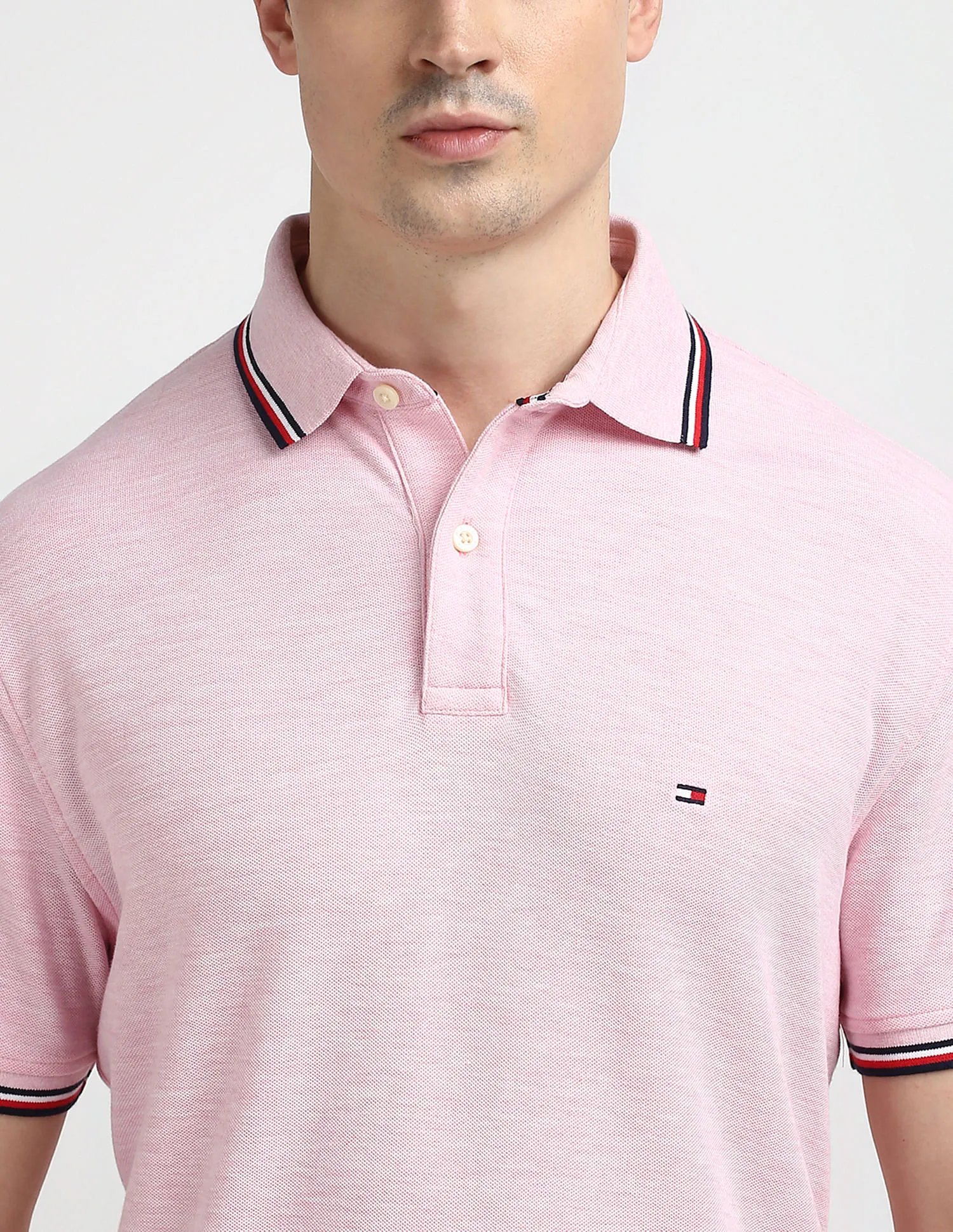 Tommy Hilfiger Cotton Heathered Polo Shirt