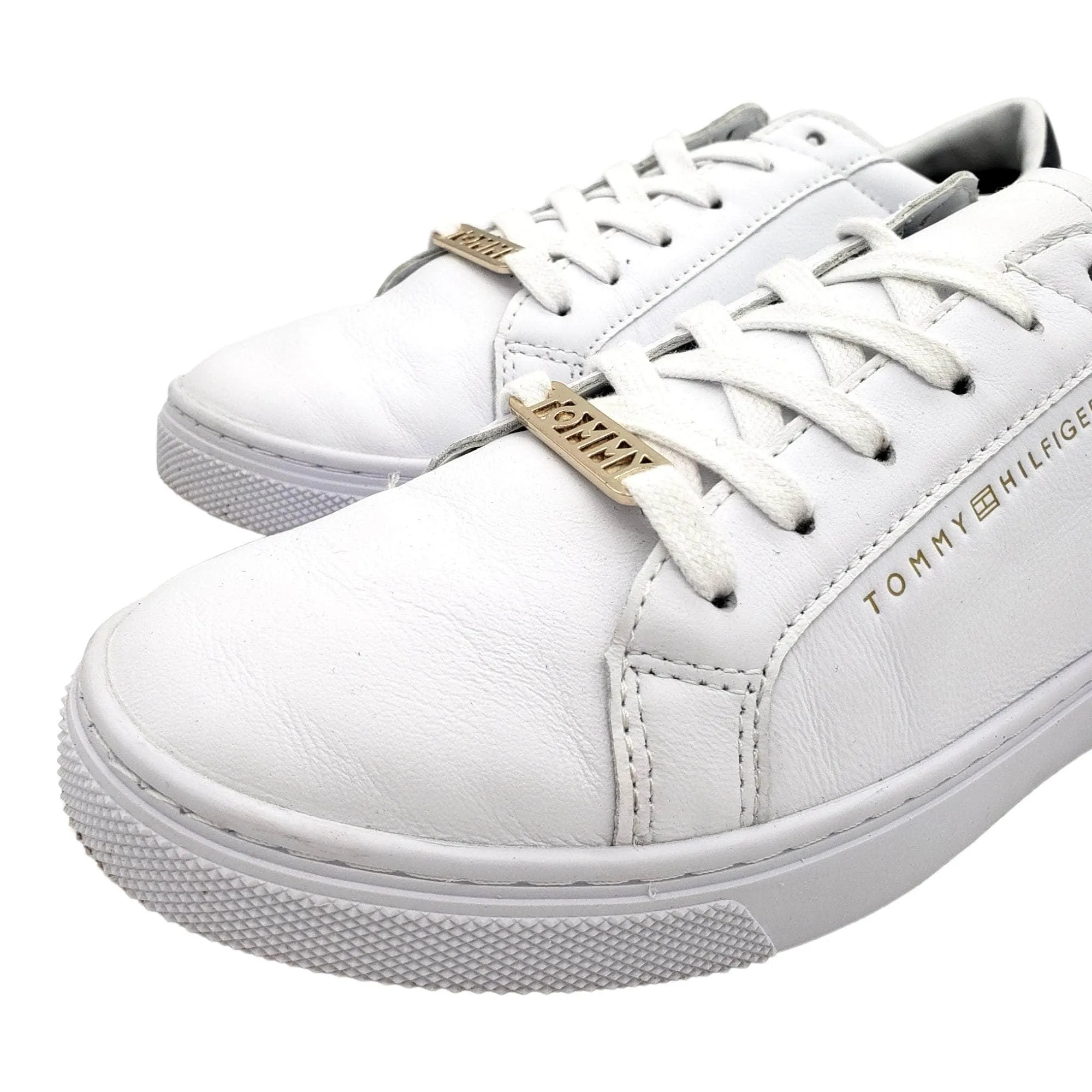 Tommy Hilfiger White Leather Trainers