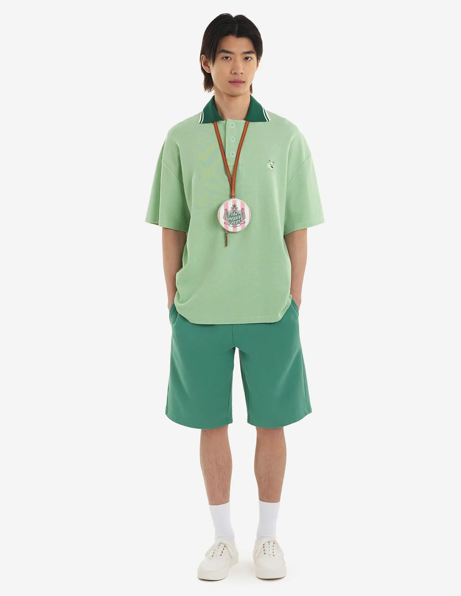 Tonal Fox Head Patch Polo Mint