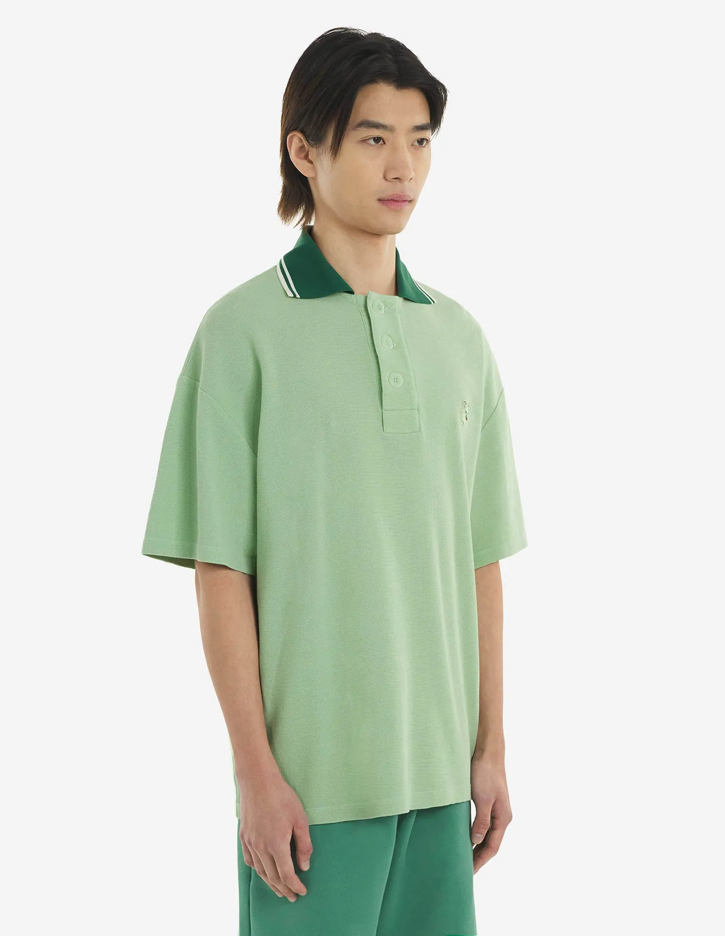 Tonal Fox Head Patch Polo Mint