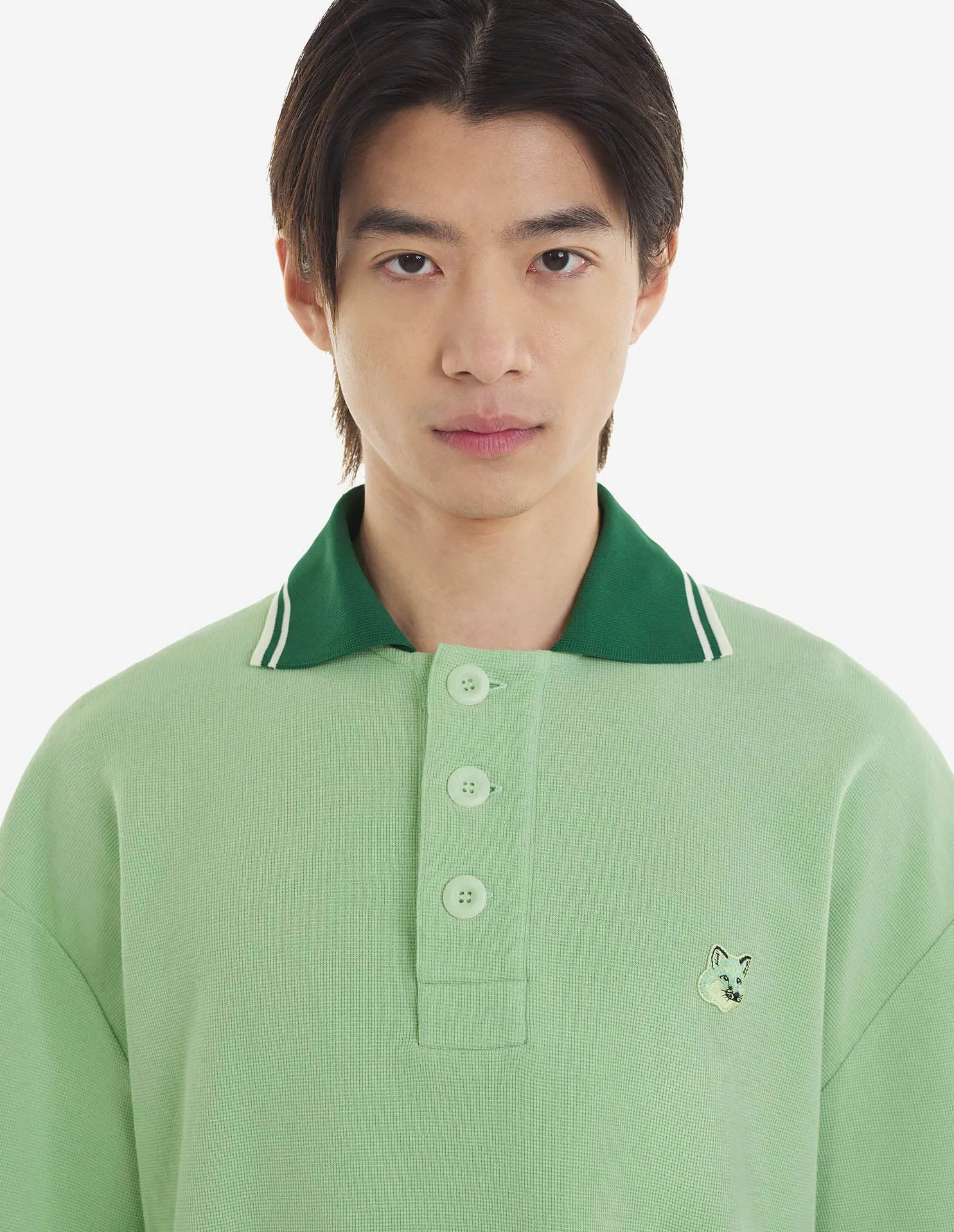 Tonal Fox Head Patch Polo Mint