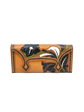 Tooled Leather Box Clutch