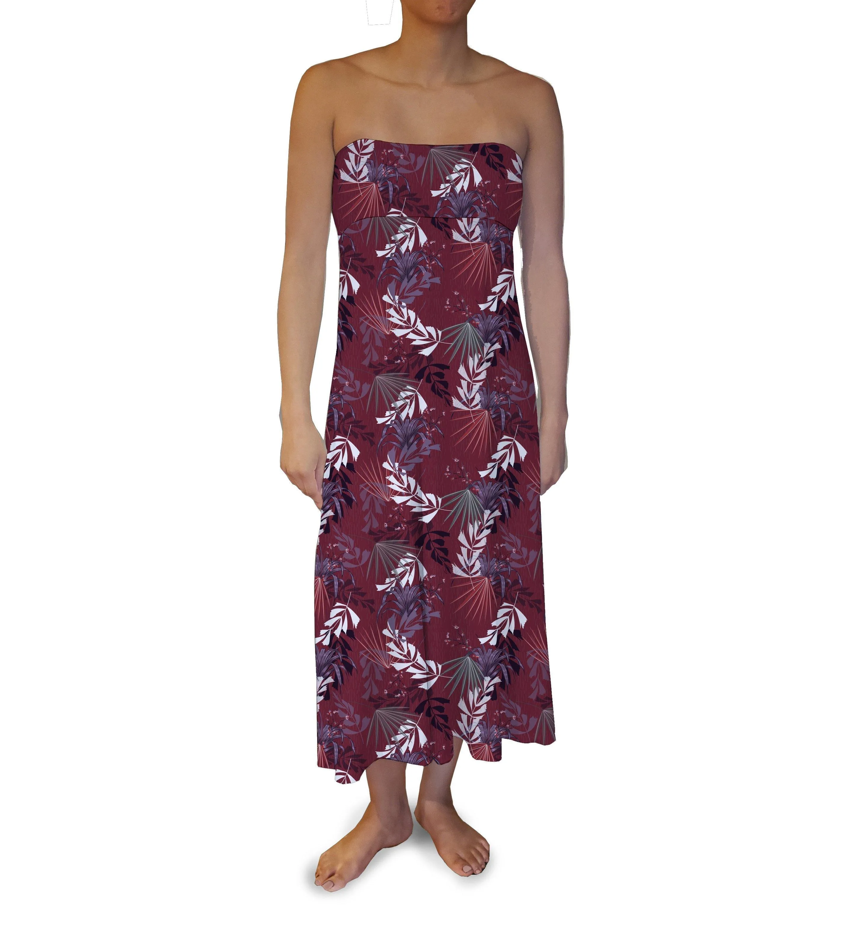 Tropical Maroon Maxi Skirt