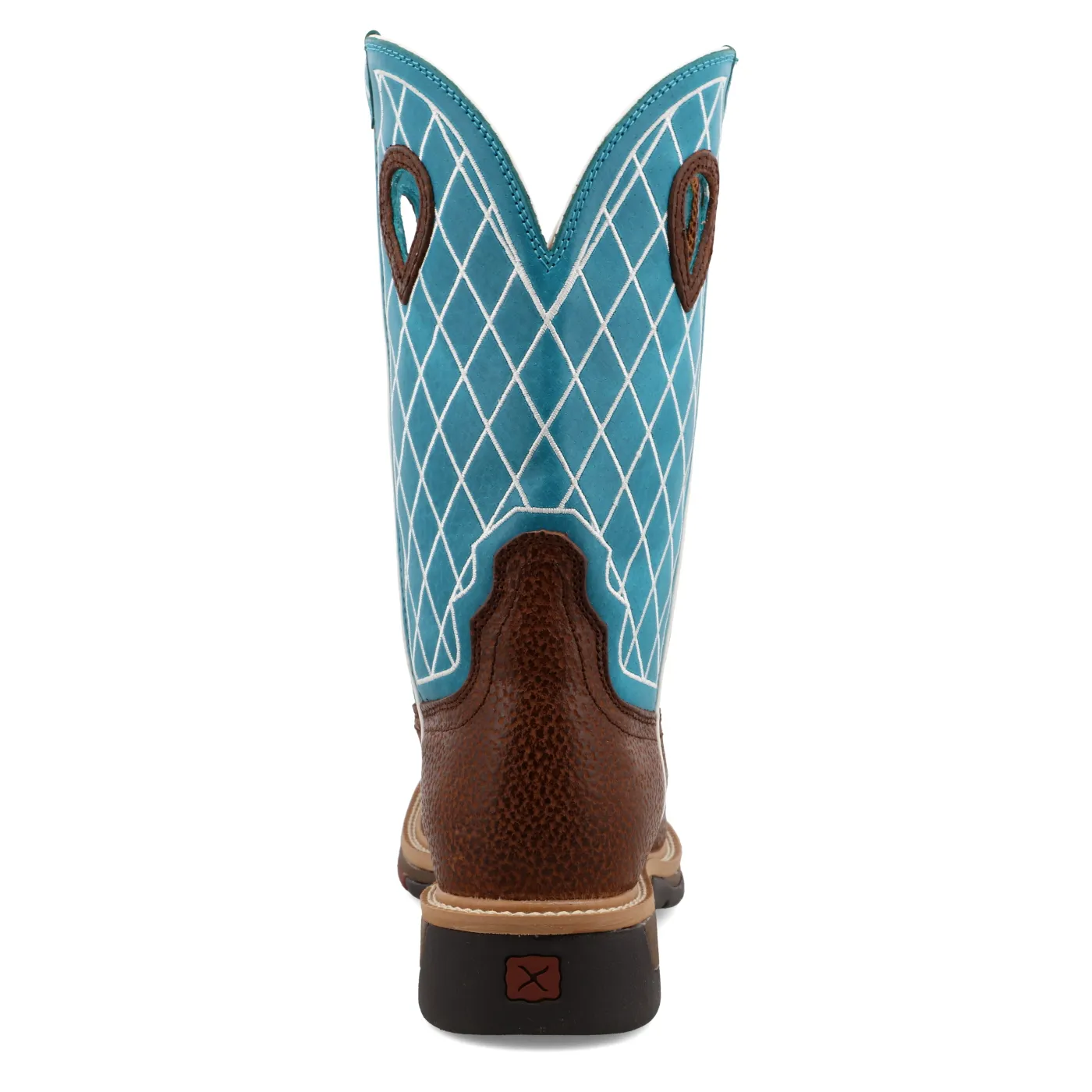 Twisted X Western Work Boot – Brown Distressed & Turquoise