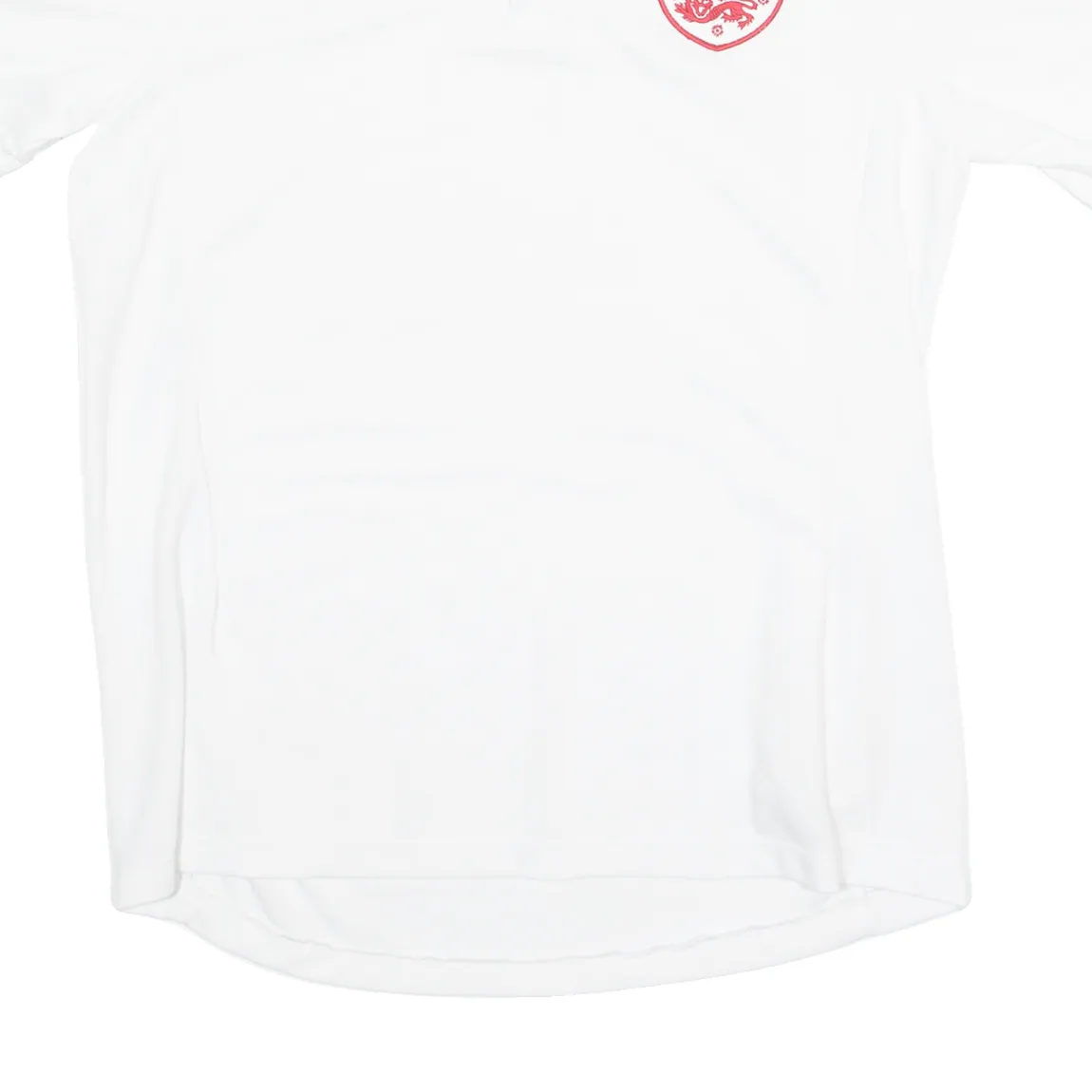 UMBRO ENGLAND FC Mens Football Shirt Jersey White Button Neck M