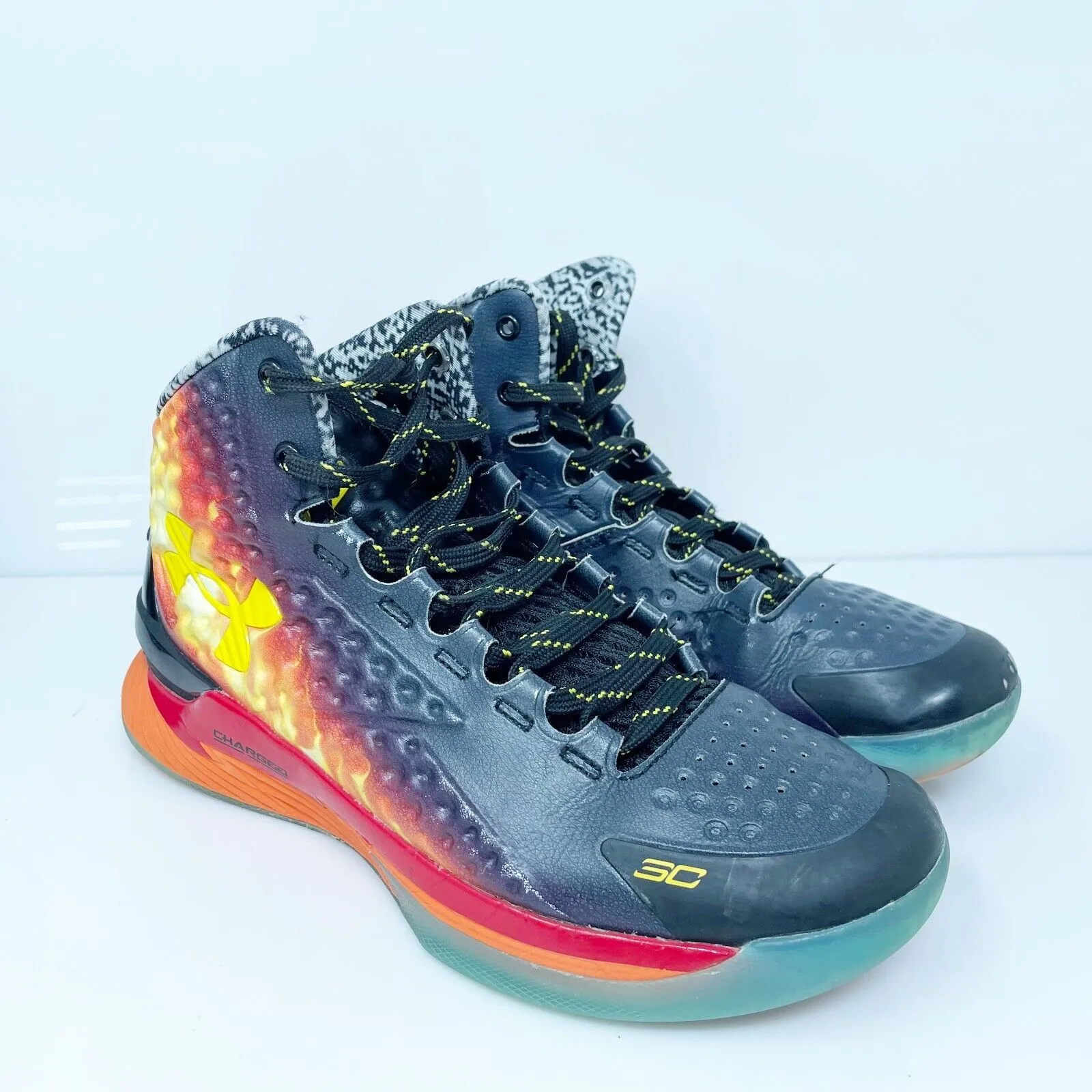 Under Armour Boys Curry 1 3028139-001 Black Basketball Shoes Sneakers Size 5Y