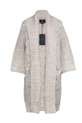 Unreal Fur - Cream Chunky Knit Cardigan Sz S