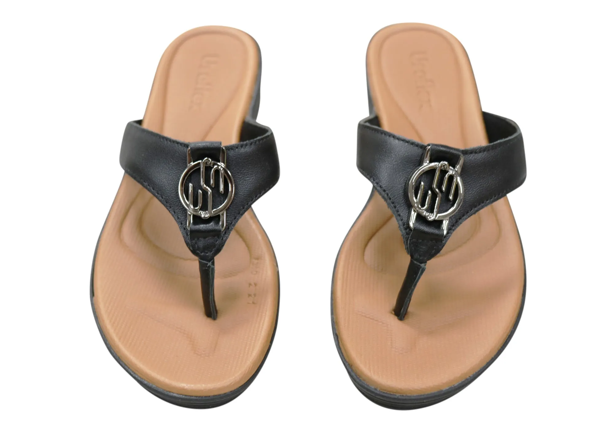 Usaflex Dorina Womens Comfort Leather Thongs Sandals Made In Brazil