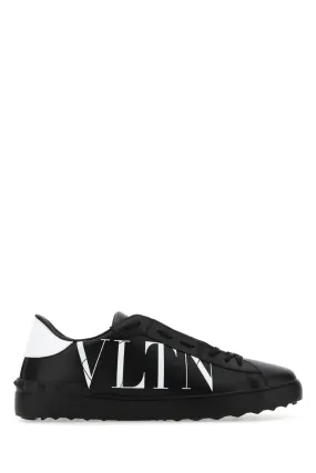 Valentino Garavani Black Leather Open Sneakers