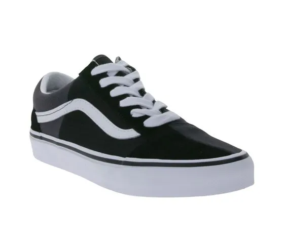 VANS Old Skool Split zapatillas de mujer de piel auténtica zapatos bajos de moda VN0009QHKOU1 negro/gris