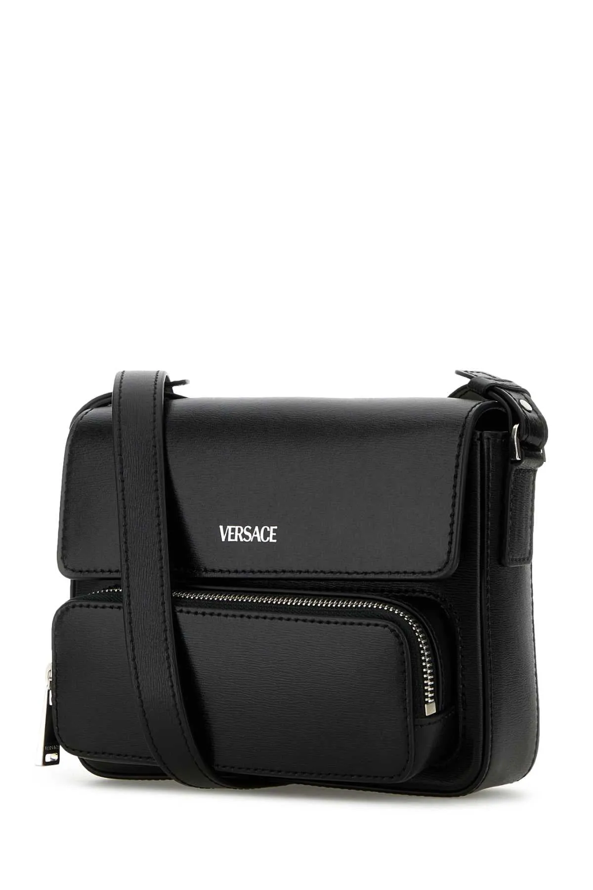 Versace Black Leather Crossbody Bag