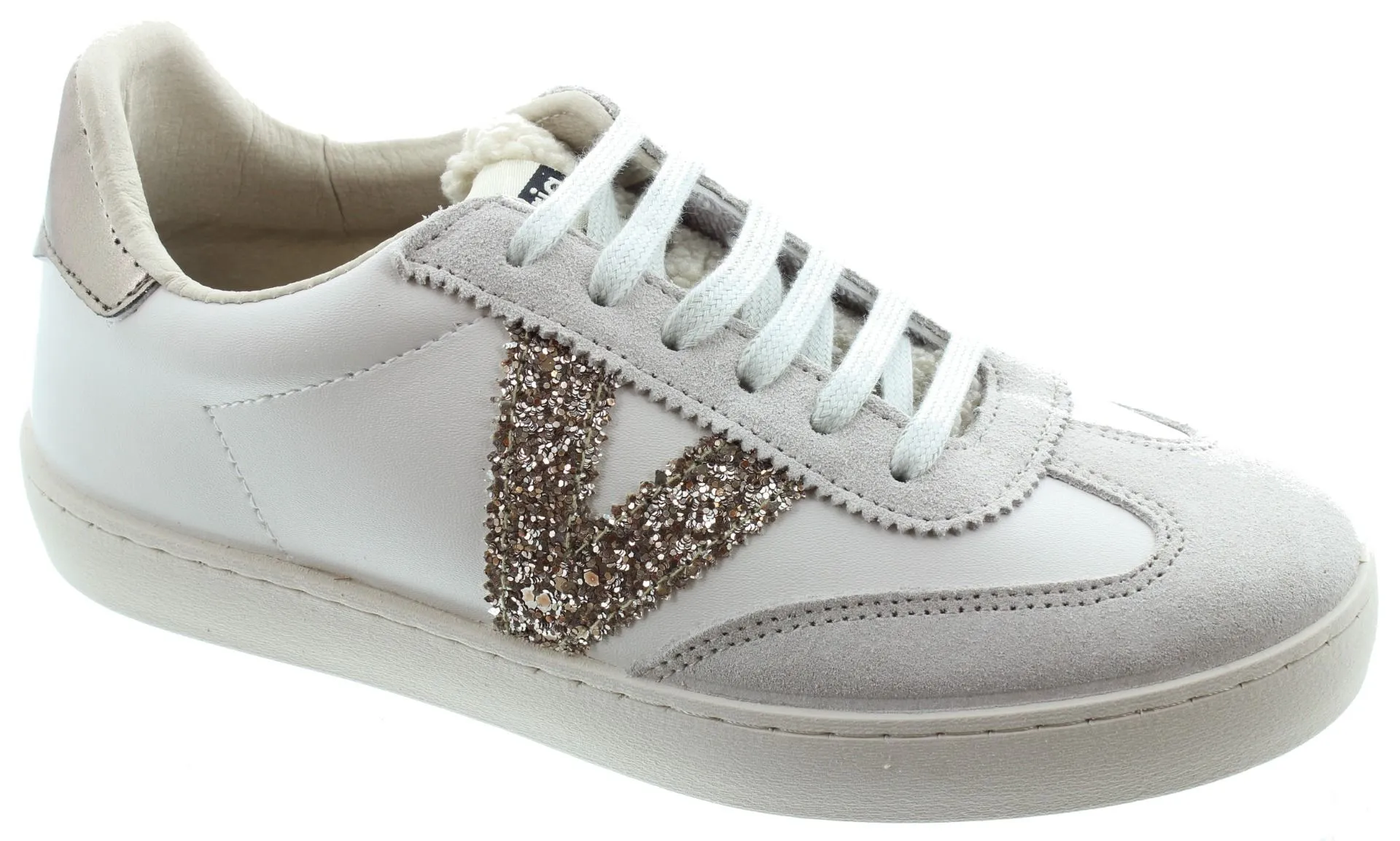 VICTORIA Ladies Berlin Shearling Trainers In Beige
