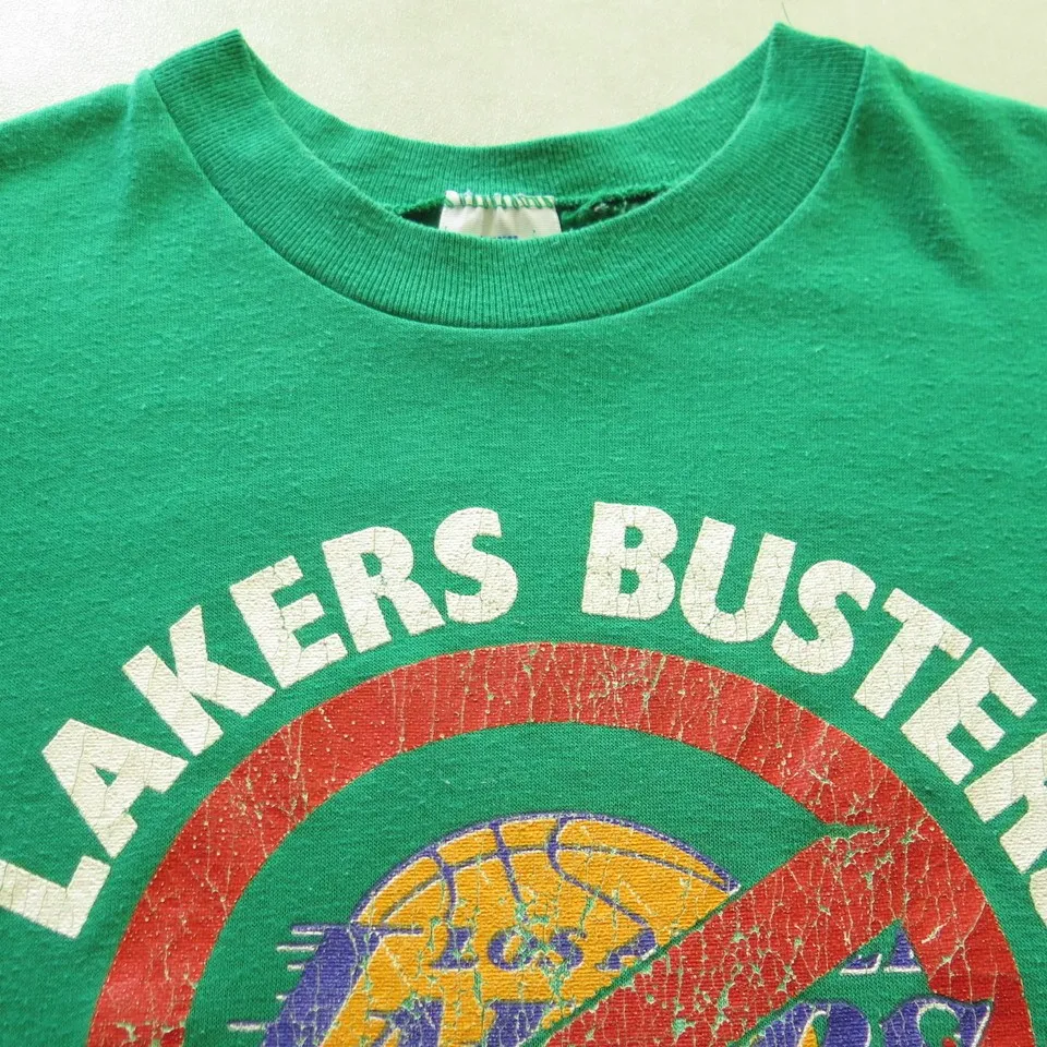 Vintage 80s Boston Celtics Lakers Busters T-Shirt XL Logo 7  50/50 Basketball