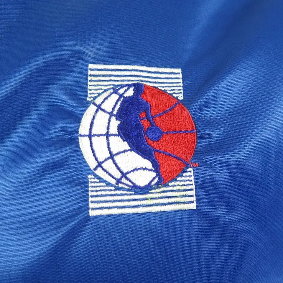 Vintage 80s Starter NBA Basketball Jacket Medium NCAA Satin USA made Old Logo