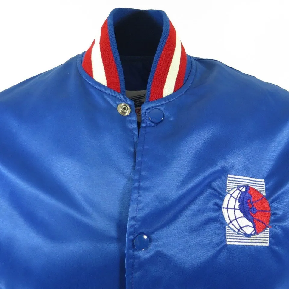 Vintage 80s Starter NBA Basketball Jacket Medium NCAA Satin USA made Old Logo
