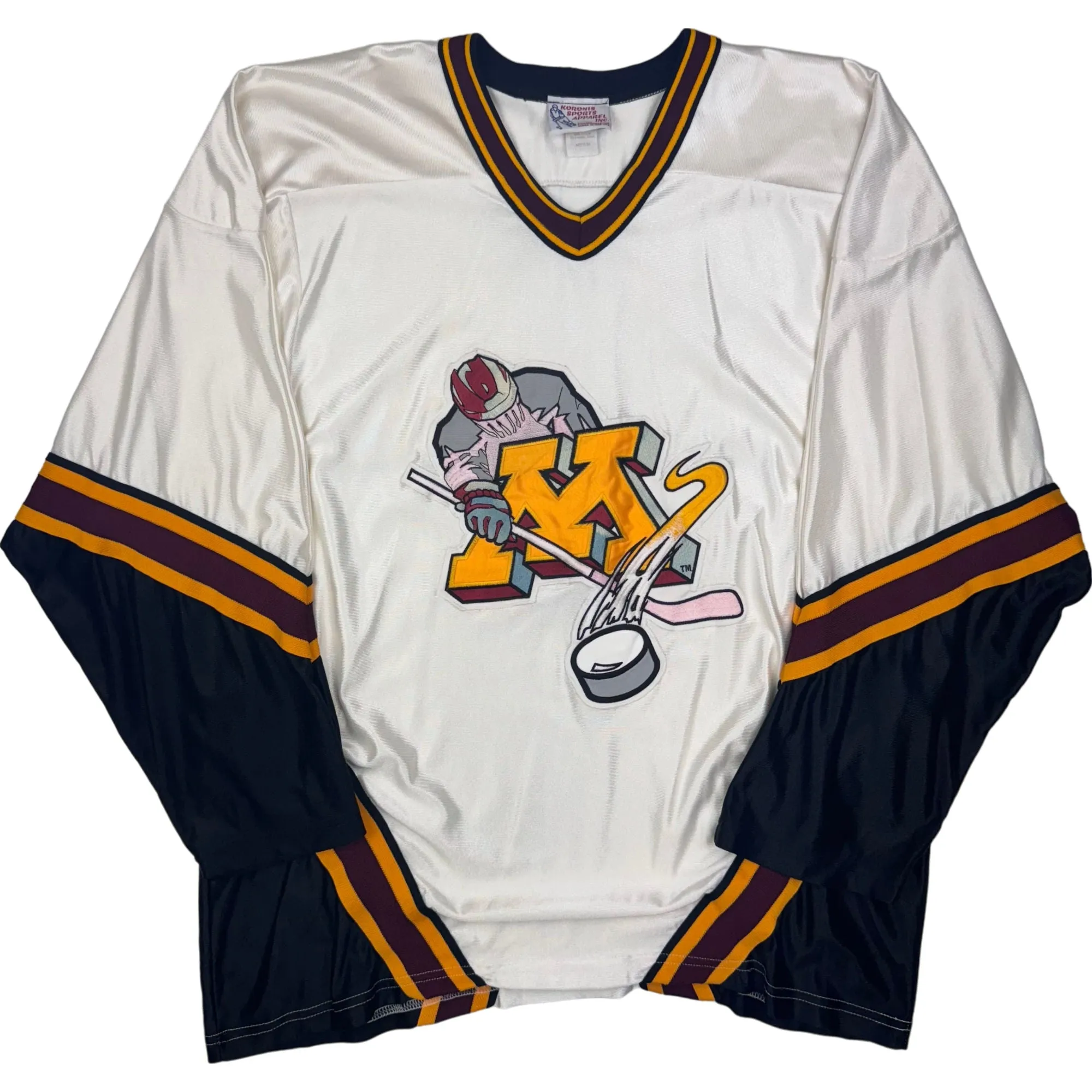 Vintage Minnesota Golden Gophers Koronis Sports Hockey Jersey White Rare