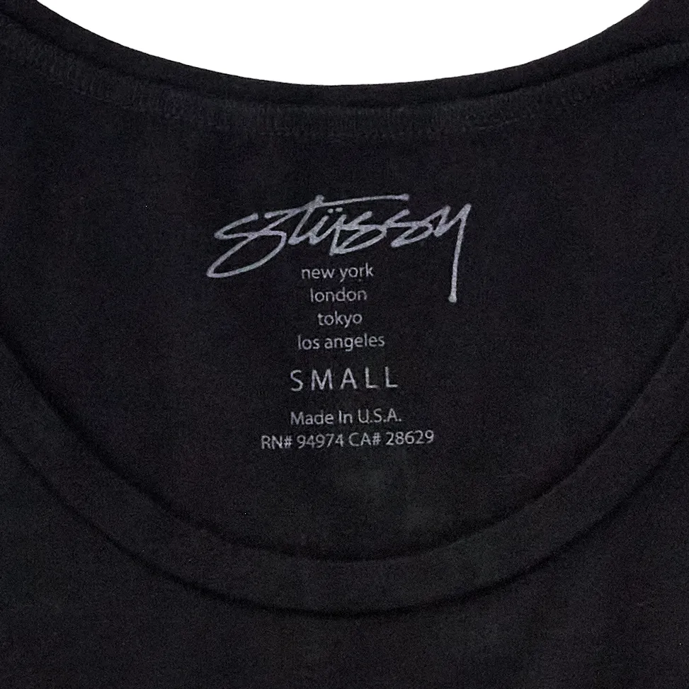 Vintage Stussy Black/Gold Crop Japan Vest