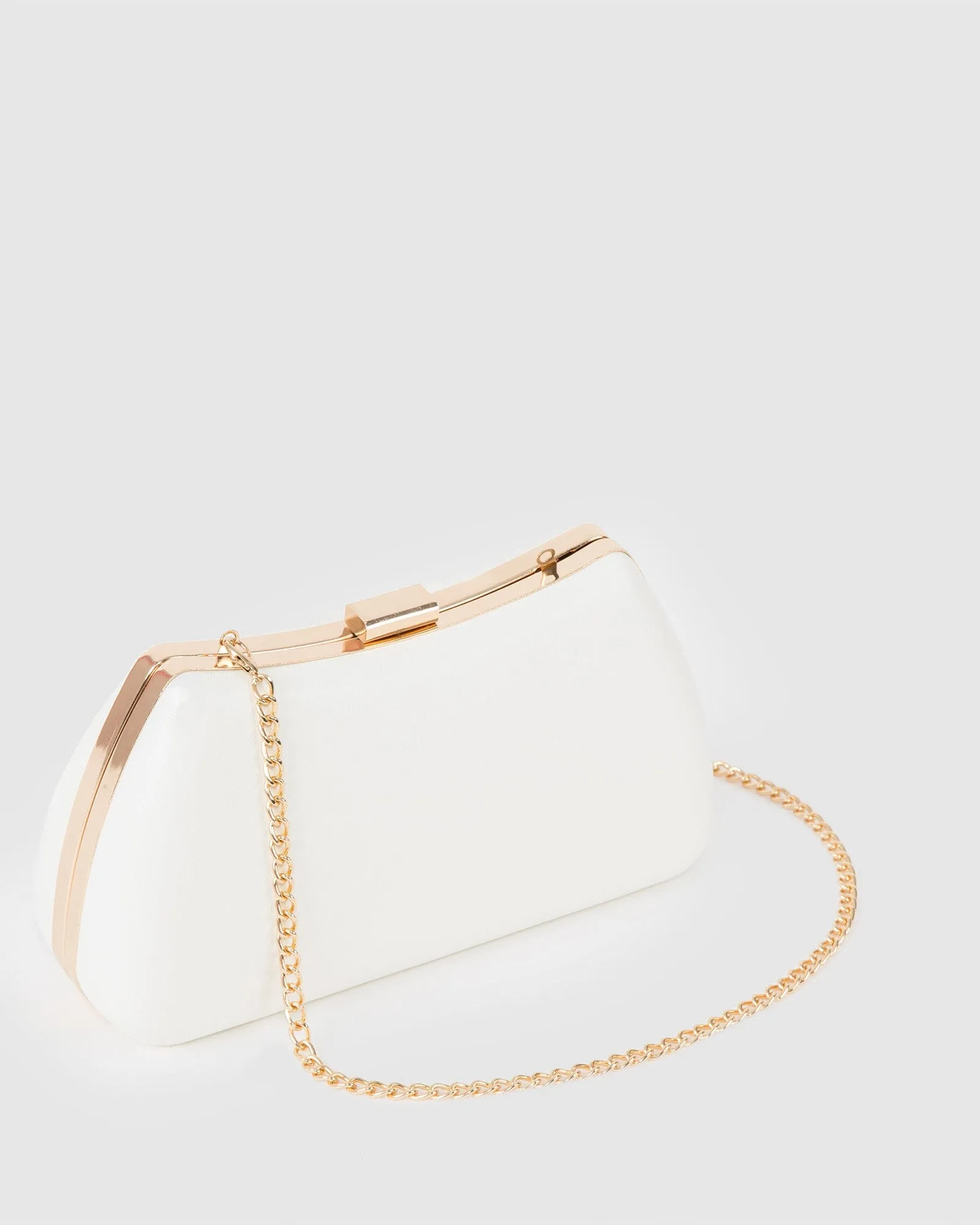White Lola Hardcase Clutch Bag