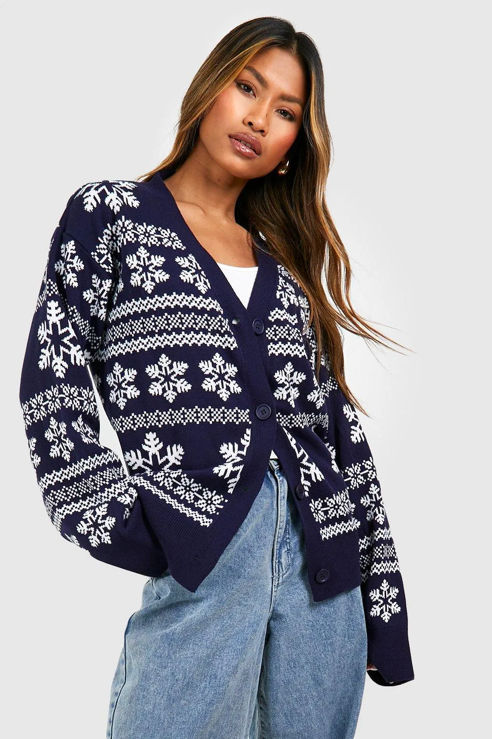 Wide Sleeve Fairisle Christmas Cardigan