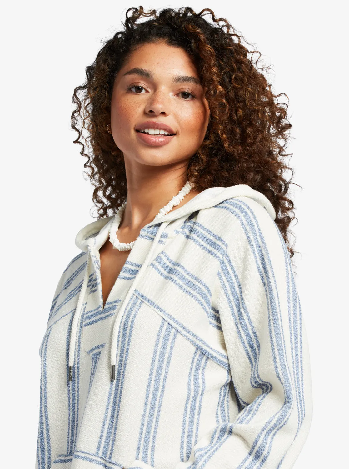 Wild And Free Poncho Style Hoodie - Bayside Stripe