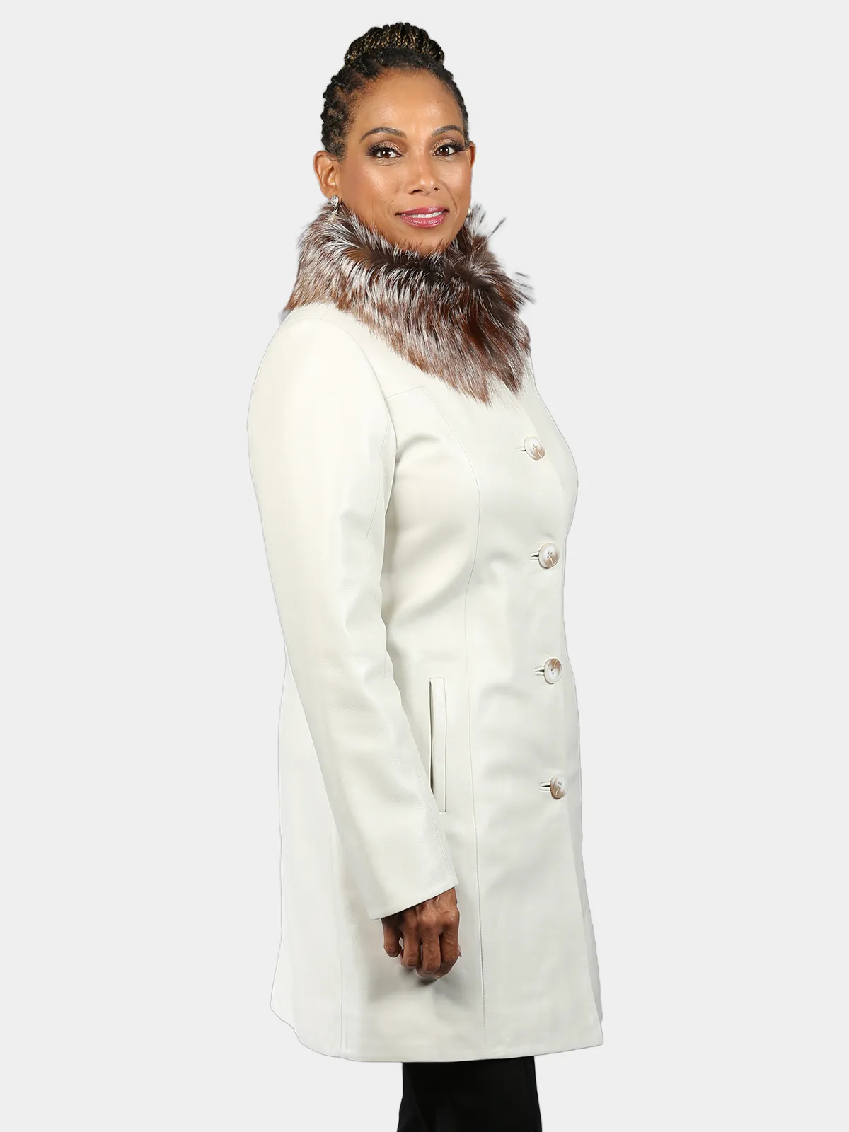 Woman's Rose Dust/Cream Lambskin Leather Stroller - Day Furs
