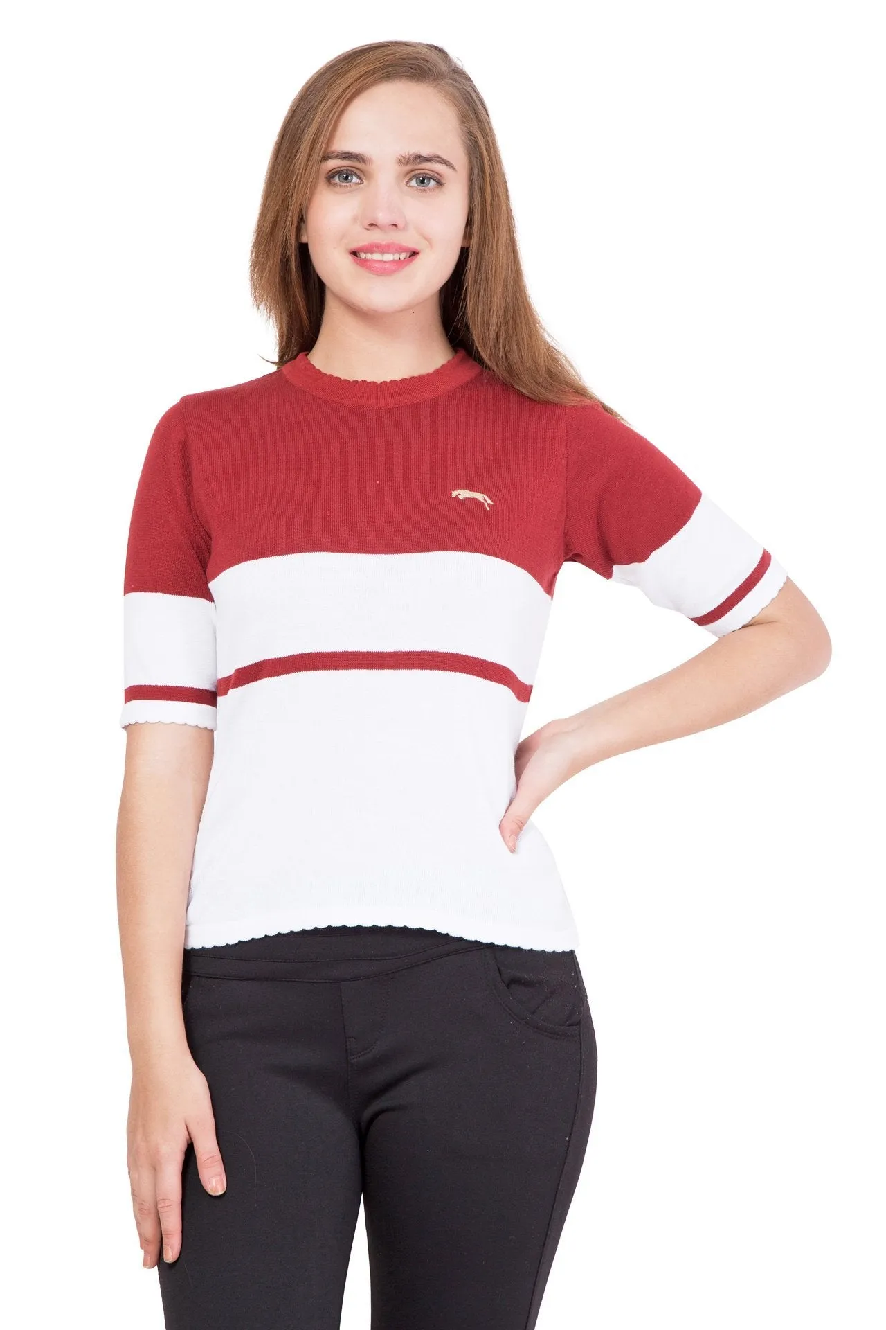 Women Half Sleeves Cotton Casual Sweater