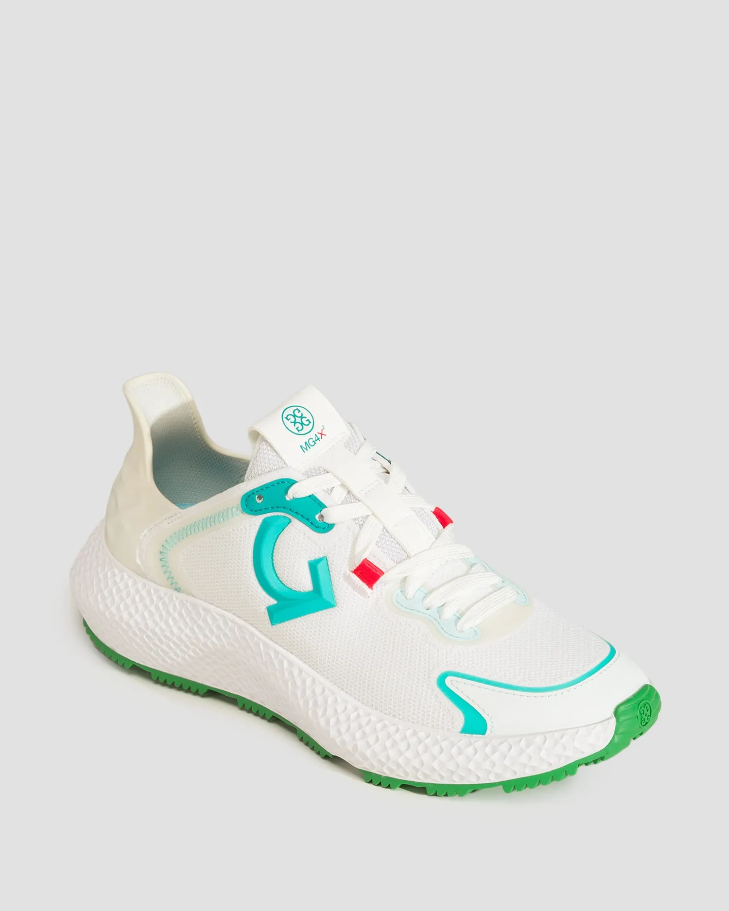 Women's white and turquoise golf shoes G/Fore Quarter G Mg4x2 Hybrid Golf Cross Trainer glf000015-sno