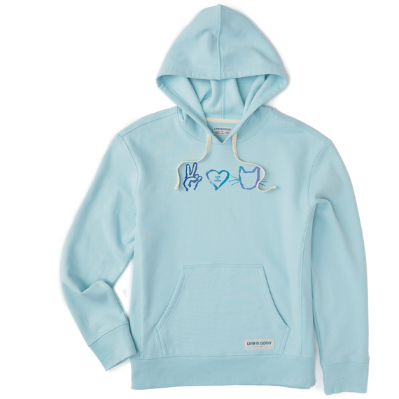 Women's Peace Love Cat Simply True Fleece Hoodie